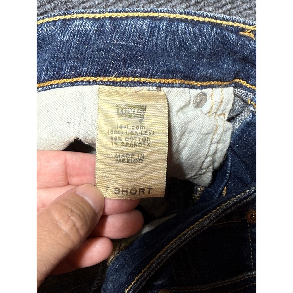 Levi's 518 Superlow Bootcut Jeans Women 7 Short Blue Low Rise Stretch - Picture 3 of 10